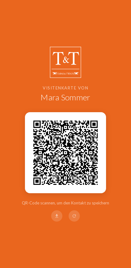 Demo-Visitenkarte mit scanbarem QR-Code