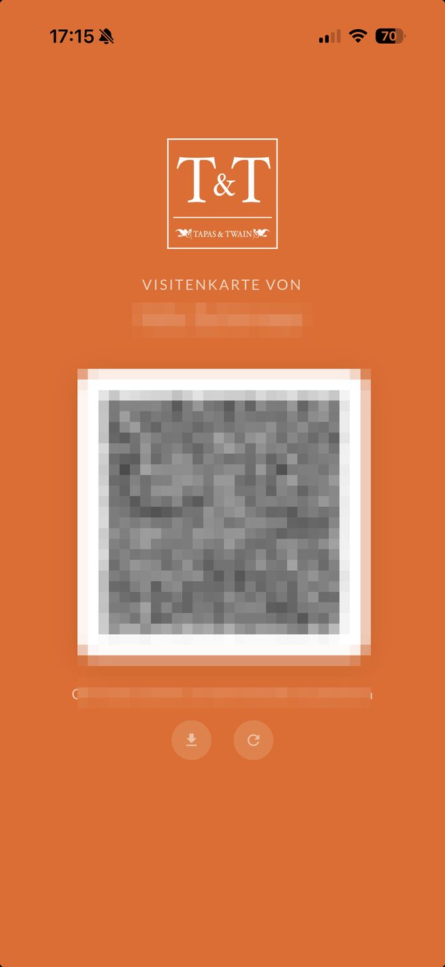 Die Visitenkarte mit QR-Code auf dem iPhone