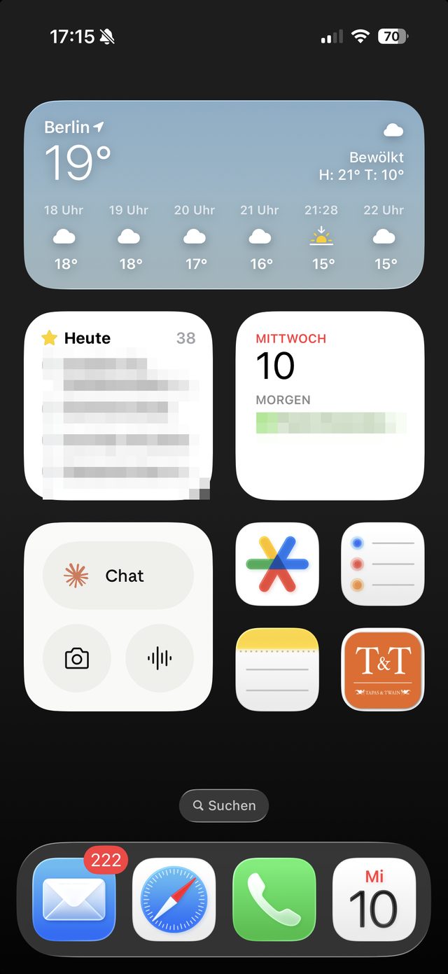 Startbildschirm mit der Karte als App-Symbol